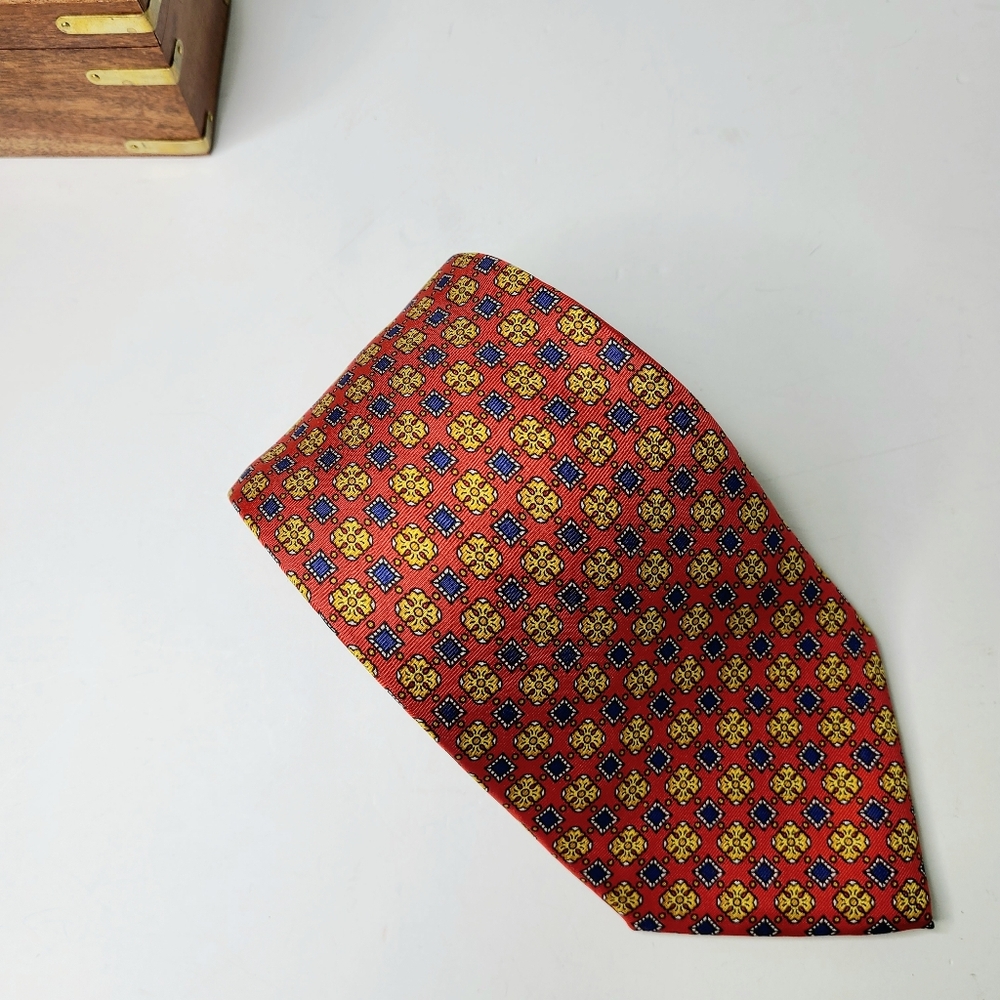 Renato Balestra Geometric Woven Made In Italy Silk Tie